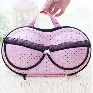 Storage Bags Portable Travel Bag Cute Bra Underwear Organizer Container Home Organization Bins Kawaii Lace Polka Dot