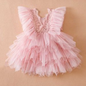 女の子のドレスは、女の子のためのレースの夏のドレス1〜5歳のバックレスキュート幼児の子供の誕生日プリンセスドレスベビーガールホリデーカジュアルベスティドスW447