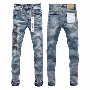 Jeans Top Mens Blue Skinny Fit Patch Vintage Ripped Ripped Destroyed Biker Denim Black Slim Hip Hop Pants for Men Jean Nvkj