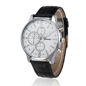 Zegarstok klasyczny moda mężczyzn Watch retro design skórzany zespół analogowy kwarc kwarcowy męski nadgarstek renogio masculino heren horloge d 292G