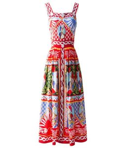 Women's Dresses Spaghetti Straps Printed Ruffles Buttons Detailing Hidden Zipper Elegant Autumn Dress Vestidos3871950
