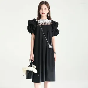 Party Dresses Zhongchuang Rizhen 2024 Summer Break French Princess Dress Black and White Lace Fairy Texture Avanced Sense