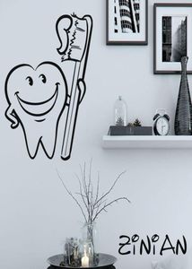 Bathroom Decor Stickers Cool Tooth Brush Wall Decals Muraux Waterproof Tile Decorate Kids Room Vinyl Sticker Dental Clinic4659717