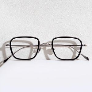 Солнцезащитные очки рамки бизнес -стиль мужчины титановые очки рамки миопия оптические рецептурные очки для женщин Классические квадратные полные очки обода