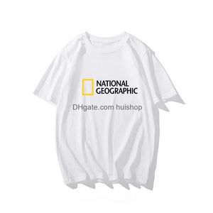 T-shirty męskie męskie Tshirty National Geographics Summer Cotton Wysokiej jakości krótka koszulka street moda unisex ponadgabarytowy tshi dhoh5