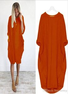 Europa Lose Plus Size Women Dress Tide Patchwork Ein Linie Pullovertasche Design 2020 Sommer Neues kleines frisches Kleid schwangere Frauen P8465900