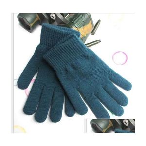 Five Fingers Gloves Warm Knitted Finger Candy Colors Mens Women Fl Stretch Mittens Adt Bike Cycling Drop Delivery Fashion Accessories Dh61O
