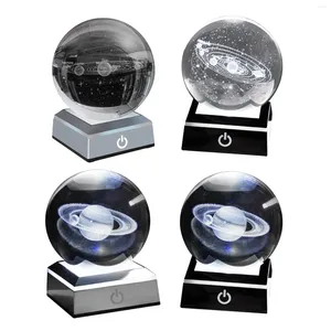 Decorative Figurines 8cm Laser Engraved Solar System Crystal Ball Science Wedding Gifts