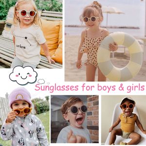 2-8 år barn söta runda solglasögon för baby flickor pojkar barn solglasögon utomhus uv400 skydd godis färg de sol gafas