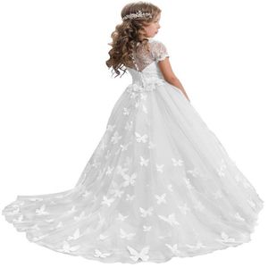 Lace Princess Flower Girl Dresses First Communion Dresses For Girls Sleeveless Tulle Toddler Pageant Dresses 299L