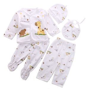 0-3M Newborn Baby Unisex Clothes Underwear Animal Print Shirt and Pants 2PCS Boys Girls Cotton Soft L2405
