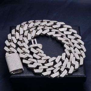 Hip Hop Jewelry Heavy Miami Link Chain Sterling Sier Iced Out VVS Moissanite Diamond Cuban Necklace Bracelet