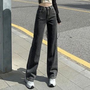 Damen Jeans Jeans Denim Frauen gerade lose rosa schwarzblaues Design klassischer Langes Dropship -Marke Hosen