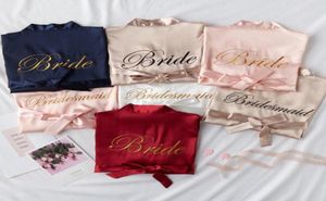 Women039s Sleepwear Daeyard Luxury Embroidery Dressing Gown for Women Wedding Bride Bridesmaid Robe Bridal Pyjamas Satin Short 7886032