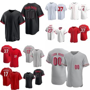 2024 Team City Baseball 23 Nick Martini Jerseys 4 Santiago Espinal 37 Tyler Stephenson 17 Stuart Fairchild 21 Hunter Greene 27 Jake Fraley Lady Mans Child Hongren