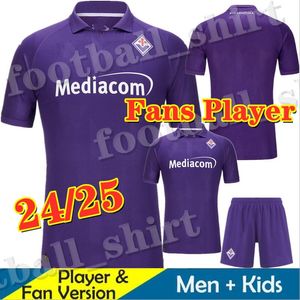 24/25 Fiorentina Soccer Jerseys CASTROVILLI JOVIC 2024 2025 Men Kids Kit Florence Jersey ACF JORKO MINA KAYODE DUNCAN ARTHUR LOPEZ SOTTIL BELTRAN Football Shirt Kit