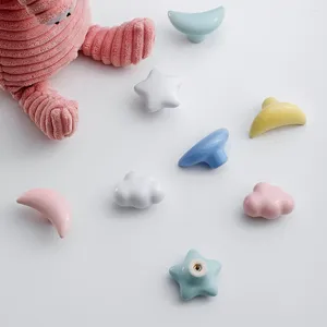 Decorative Figurines Cute Ceramic Hook Wall Hooks Star Moon Cloud Home Minimalism Coat Children's Room Decor Crafts Hanger