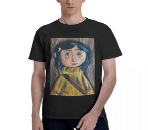 Men039S tshirts Coraline T Shirt Halloween Haunted Ritningar Spooky Cartoon Pure Tshirt Print Bomull Par Tee O Neck Basic CL9643357