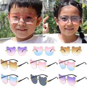 Shape Children Sun Bear Kids Glasses Trendy Girls Eyeglasses Shades Driver Anti-Glare Boys Cartoon Sunglasses L240517 glasses