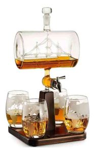 Antigo Goblet Prereving Presente Jug Luxury Creative Decanter 4 Mapa do mundo Glass de vidro de vinho 7914352