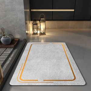 Tapetes banheiros diatomar lama entrada do piso tapete anti -deslizamento água absorvente secagem rápida carpete de sujeira de alta qualidade h240517