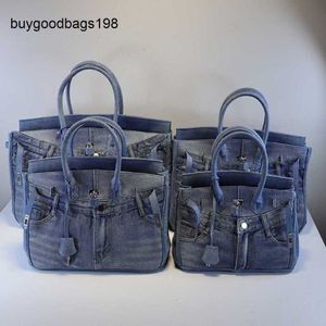 Cargo borsetto fatto a mano 7a piccola folla design alla moda marca alla moda jeans tasca bora platino in denim handbag versatile versatile una spalla incrociata ha logo