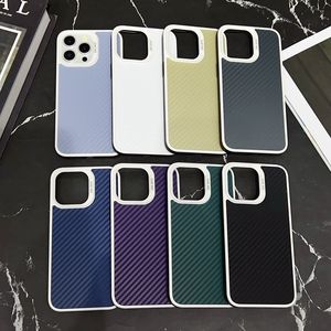 Carbon Fiber Vertical Hard Acrylic Cases For Iphone 15 Plus 14 13 Pro MAX 12 11 Fashion Luxury PC Plastic Soft TPU Dual Color Hybrid Layer Cell Mobile Phone Back Cover