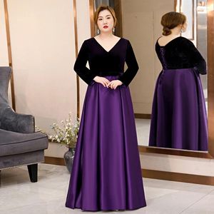 Vestidos de festa Vestido de noite de decote profundo em V Empire A-Line Roughed Long Plus Size Women Women Formal GOWNS D861