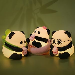 Squishy Panda Night Light Baby, Color Changing Dimable LED Lamp, 4in Kawaii Panda, Söt inredning för sovrum, laddningsbar sängkant Touch Soft Lamp Atmosphere Gift