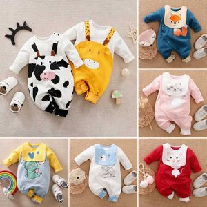 Rompers Cotton Baby Crawling Baby Anhänger Kinder Cartoon Kuhkämpfer Jungen und Mädchen Kleidung D240516