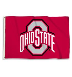 Anpassad digitaltryck 3x5ft flaggor utomhus sport college fotboll Ohio State University Buckeyes flaggbanner för supporter och dekoration3466455