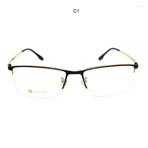 Солнцезащитные очки в стиле титанового материала наполовину безумные ультра-освещенные очки для женщин и мужчин Оптические очки