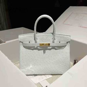 Designer Bags Ostrich Handbags Tote Bag Leather Premium Milk Shake White 3025mini Small Portable Togo Litchi Pattern Have Logo rj