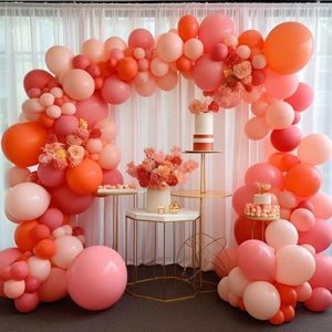 Decoração de festa 65pcs Conjunto de 5 polegadas de látex rosa balão de 32,8 pés de alumínio que pendura balões de aniversário para pendura