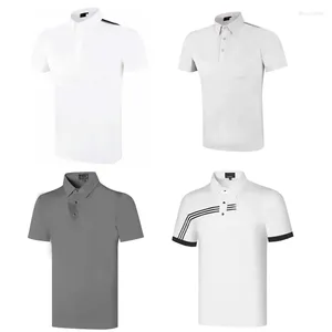 Herrpolos sommar män kläder kort ärm t-shirt 3 färger utomhus sport casual polo skjortor