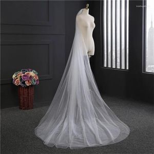 Bridal Veils Cathedral With Cut Edge Princess Mariage Wedding Accessories 2 Layers Soft Tulle Women Veil Comb