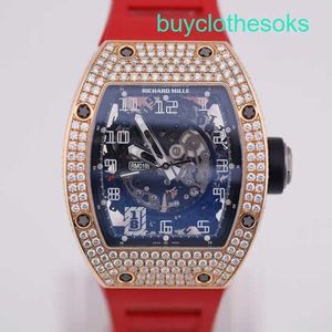 RM Racing Wrist Watch Rm010 Men's Series Watch 18k Rose Gold Set with Diamond Date Display Automatic Mechanical Swiss World Luxury Back Set with Diamond Watch