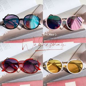 New Children Colors Geometry Shape Fashion Round Boys Girls Vintage Sunglasses UV Protection Classic Kids Eyewear