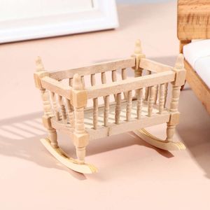 1pc Creative 1:12 Dollhouse Miniatur Baby Bett Kinder Spielzeug Holz Kinderzimmer Puppenhaus Möbel Dekor Accessoires