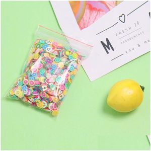 Clay Dough Modeling 1000pcs/set diameter 0,5 cm slemtillsatser fruktskivor för nagelkonst charm fyllmedel avokado diy tillbehör leveranser dhu6o