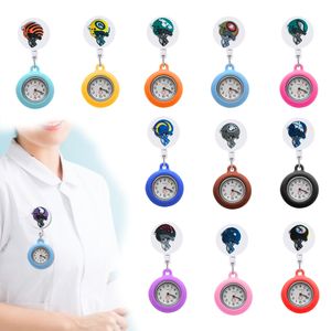 Other Home Decor Sports Helmets Clip Pocket Watches Sile Brooch Fob Medical Nurse Watch Lapel On Quartz With Second Hand Watche For Ot6Uh