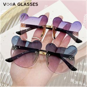 New Cute Cartoon Bear Children's Sunglasses Boys Girls Personality Marine Sun Glasses Fashion Frameless Universal Sunglass L2405