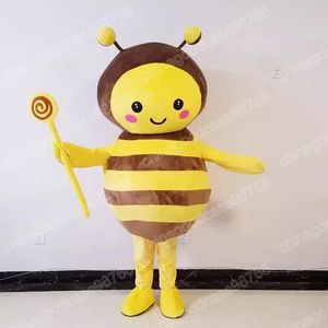 Performance Bee Mascot Costume Halloween Fancy Party Dress Dress Detoon Character Dit Suit de carnaval Tamanho dos adultos Roupa de aniversário ao ar livre