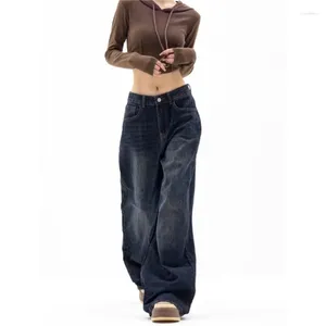 Jeans femminile streetwear donne oversize da donna larghi pantaloni cargo di jeans gamba larga gamba harajuku y2k mamma vintage in stile coreano
