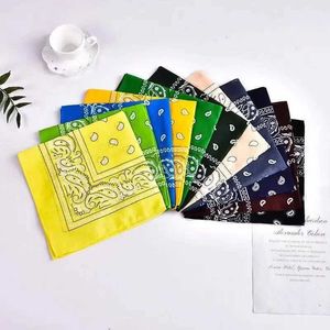 Bandanas Durag Scalves Bandana Kerchief Unisex Hip Hop czarny opaska na szyję szalik sportowy opaska na rękę Square Scalf Printed uchwyt J240516