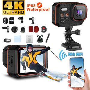 Spor Eylem Video Kameralar Yeni Aksiyon Kamerası 4K60 FPS Uzaktan kumanda ekranlı su geçirmez hareket kamera 2inch IPS ekran 170 geniş açılı sürücü kaydedici kamera j240