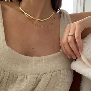 2020 Women Chokers Necklaces Punk Snake Chain Choker Colliers Ins Jewelry Female Wide Chains Necklace Vintage Bijoux 202F