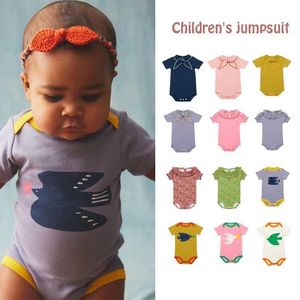 Rompers Set da gattini per bambini 24 MP Primavera/estate per bambini e toddler tute da donna pannolino per bambini in cotone puro abbigliamento neonato di cotone d240516