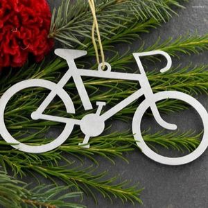 装飾的な置物お祝いのキーチェーンデコレーションクラシックバイク彫刻クリスマスツリー装飾金属自転車飾り吊りロープ付き