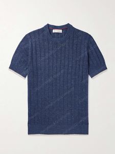 Brunello Men T koszule swobodne koszulki designer męski Tshirt Summer kontrastowy lniany i bawełniany T-shirt cuccinelli